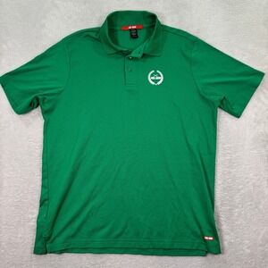Full Send Mens XL Green Polo Shirt Short Sleeve Logo Golf Casual Preppy Stretch